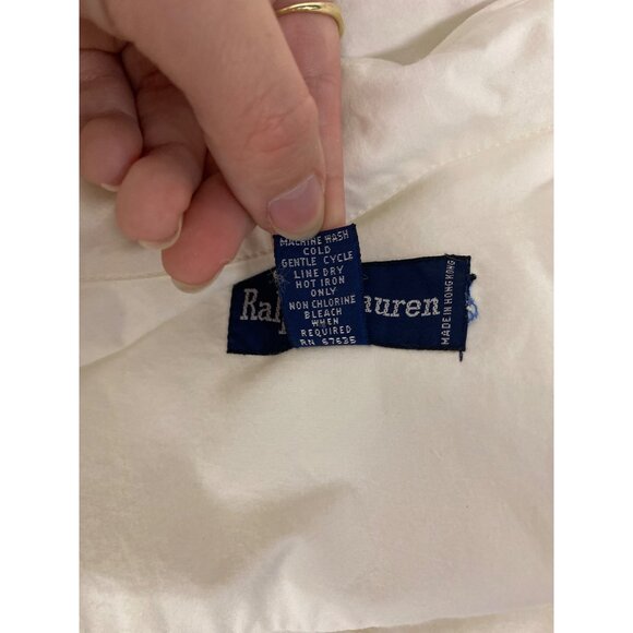 Ralph Lauren Vintage White Long-Sleeve Shirt Dress Button-Down A-Line - Picture 11 of 11